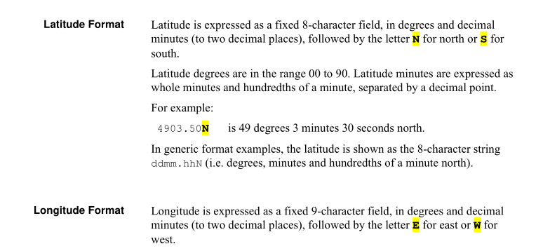 Latitude/Longitude format 1