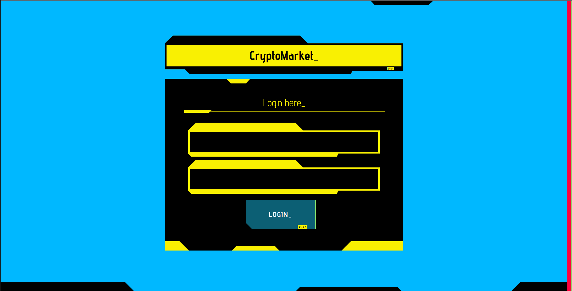 CryptoMarket main page